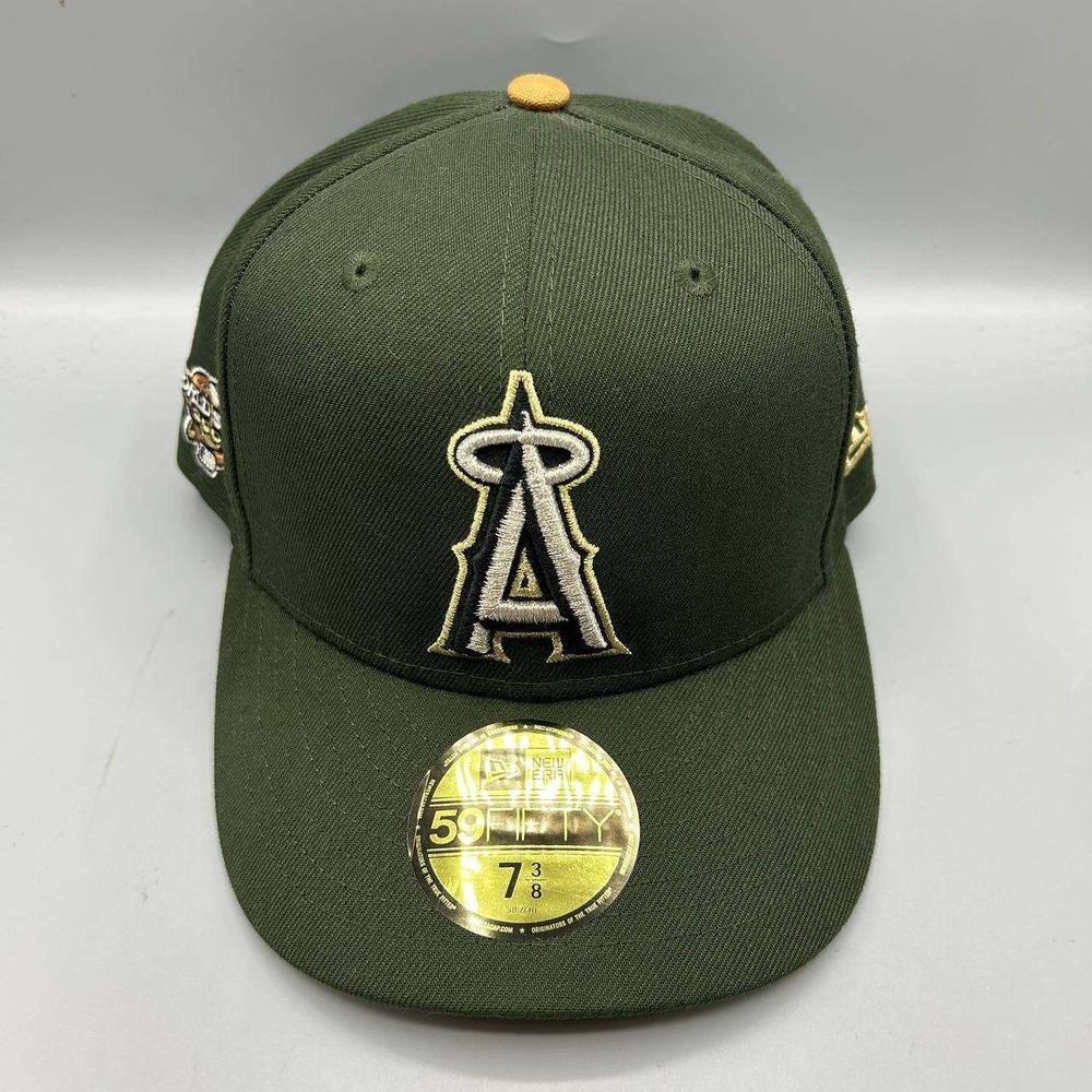 Los Angeles LA Angels MLB Hat Men 7 3/8 Green Yellow 59Fifty New Era Fitted Cap